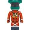 1000% Bearbrick 2001 L'Odyssée de l'Espace - Casque vert & costume orange