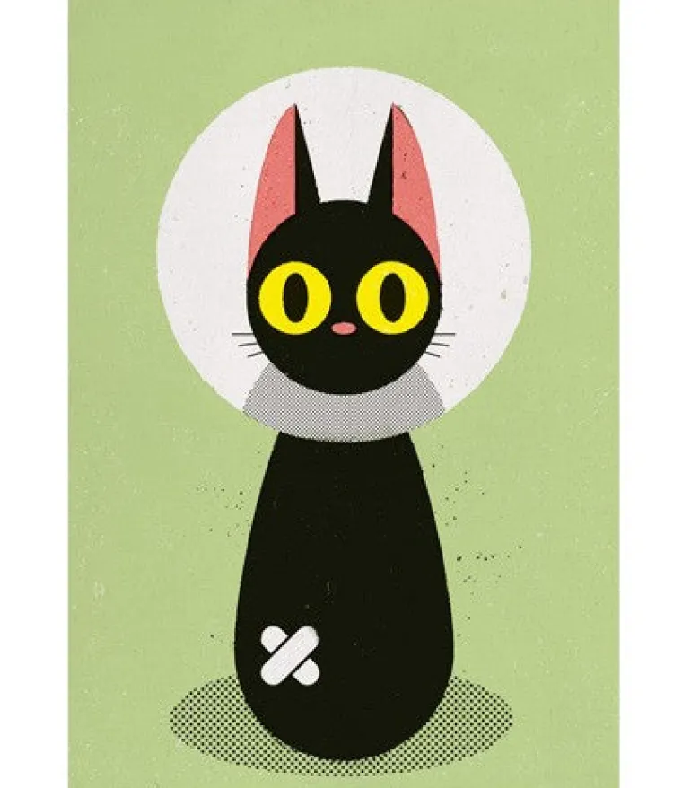 Komboh - Bandage Cat Giclee Print