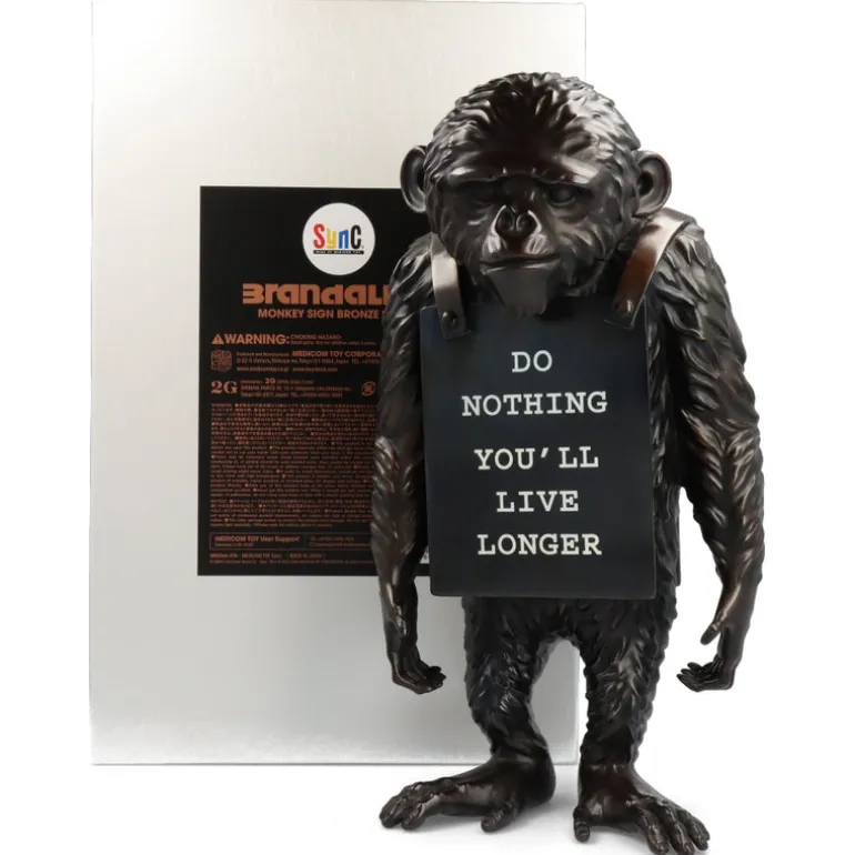 Monkey Sign Bronze Statue 2 - Banksy X Medicom Toy