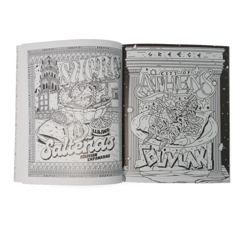 Street Food Coloring Book