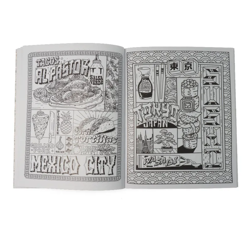 Street Food Coloring Book